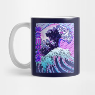 Japan Great Wave off Kanagawa | Glitch Aesthetic | Kanji Design Mug